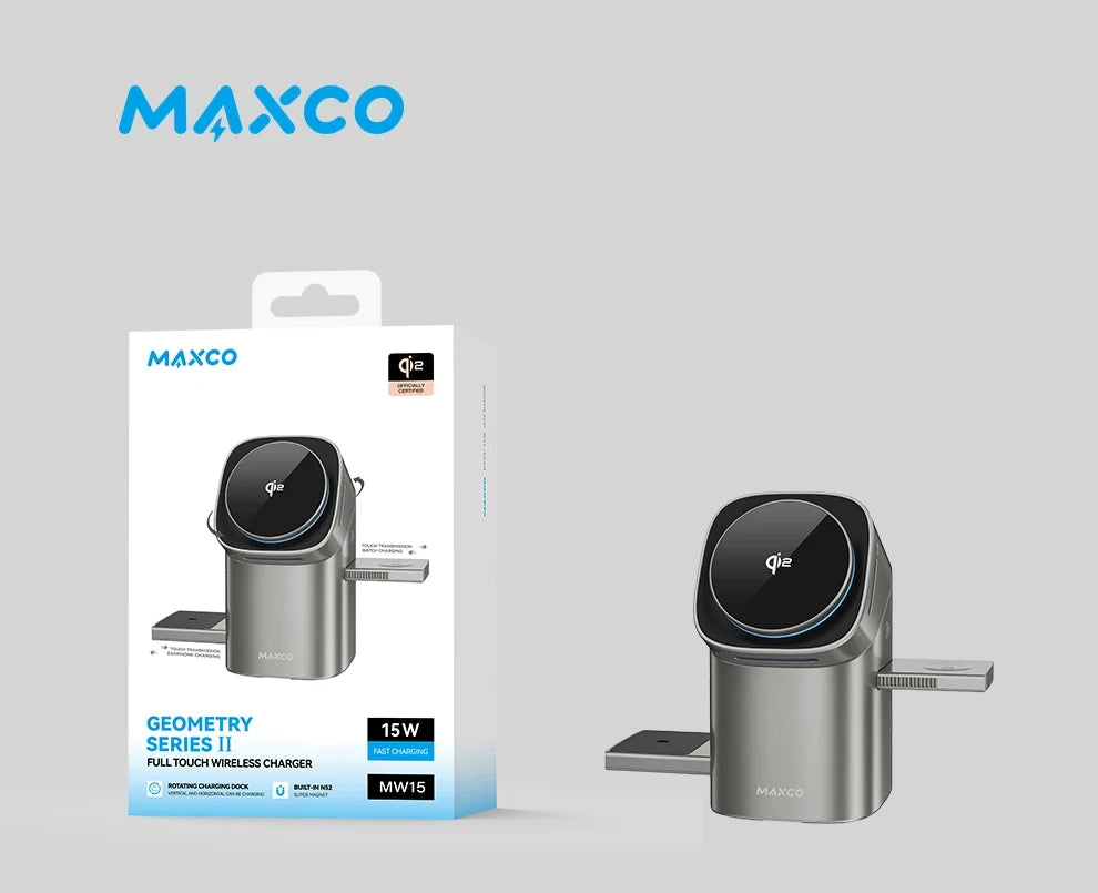 Qi2 Magnetic Wireless Charger Fast Charger 3-in-1 Intelligent Fast